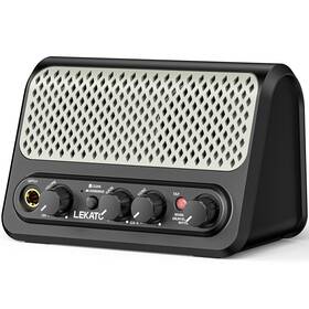 Lekato M03500bg 10w Portable Stereo Guitar Amp Clean Overdrive Effects 30 Drum Patterns