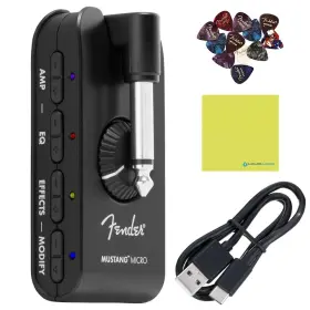 Liquid Audio 810139690689 Fender Mustang Micro Personal Headphone Guitar Amplifier Bundle With