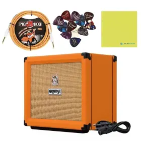 Liquid Audio 810139691006 Orange Amps Rocker 15 1x10 15-watt Tube Combo Bundle With Pig Hog..-open Box