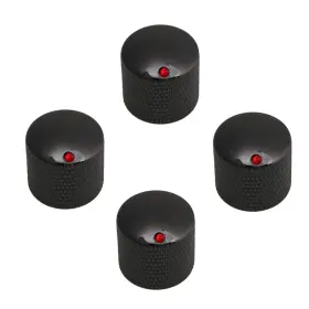 Be1090104112 Logyues 4pcs Black Red Dot Gem Metal Guitar Potentiometer Knobs Control Knurled