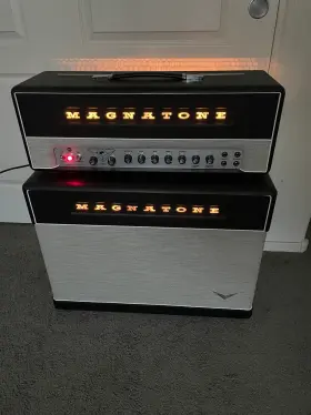 Super59mki212s Magnatone Super Fifty-nine Mki Vibrato Half Stack 45-watt Amp Head With 2x12 Cab