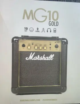 Mg10g Marshall 030463457665 Guitar Combo Amp 3.5mm Jack Black Compact And Powerful