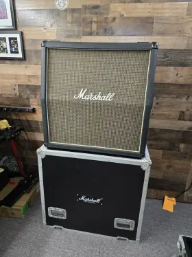 1982b Marshall 1976 Jmp 4x12 Slant High Power Checkerboard Cab Minty Original With Case