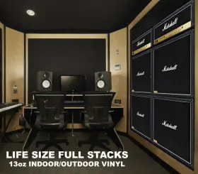 5698 Marshall Life Size 2 Full Stacks Guitar Wall Vinyl Banner/wall Art