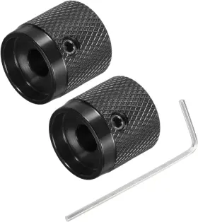 241108 Meccanixity 2pcs Guitar Knobs Metal Volume Tone Control Dome Black