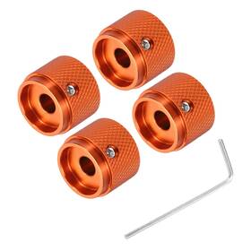 Meccanixity Mea241108ee001576 4pcs Guitar Knobs Metal Volume Tone Control Dome 1/4 Inch Red