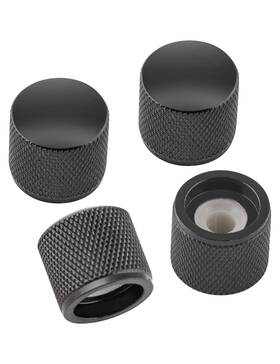 Metallor 01-bk-metallor Knurled Guitar Knobs Volume Tone Knob Speed Control Black-20mm