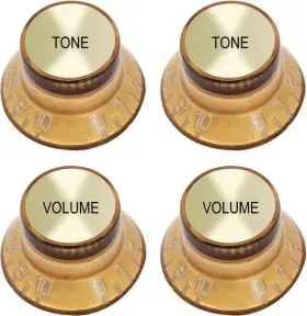 41-kst Metallor Electric Guitar Top Hat Knobs Speed Control 2 Volume Gold