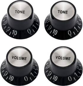 Metallor 42-kst Electric Guitar Top Hat Knobs Speed Control 2 Volume Black