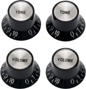 42-kst Metallor Electric Guitar Top Hat Knobs Speed Control 2 Volume Black