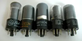 6k6gt Mixed Brands Lot Of 5 - Audio/guitar Amp Power Vacuum Tubes Ge Rca Raytheon And Hytron