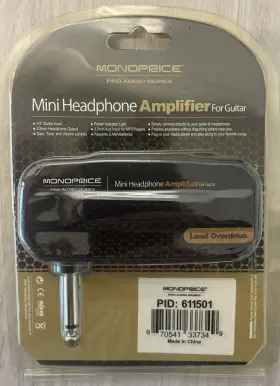 611501 Monoprice Mini Headphone Amplifier For Guitar #611501 New In Package