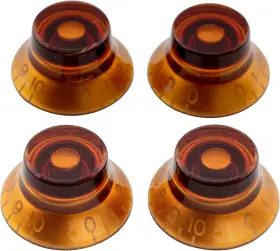 Mx1560am-4 Musiclily Pro Inch Usa Lp Guitar Top Hat Knobs Fine 24-spline Bell Amber