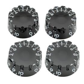 Musiclily Mx1562bk-4 Pro Inch Imperial Lp Guitar Knurled Speed Knobs 24 Fine Black