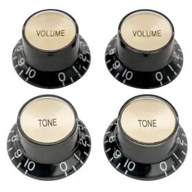 Mx1736bk-2mx1738bk-2 Musiclily Pro Metric Size Guitar Reflector Knobs Top 18 Black With Gold