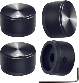 Knob-03-25bk Mxuteuk 4pcs Black Guitar Knobs Aluminum Alloy Potentiometer Control