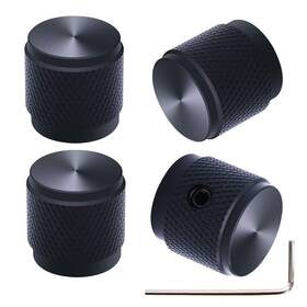 Mxuteuk Knob-04-bk 4pcs Black Guitar Knobs Aluminum Alloy Potentiometer Control