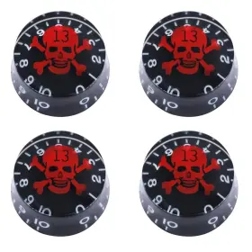 Knob-s10 Mxuteuk 4pcs Skull Electric Guitar Knob Bass Top Hat Knobs Medium Black