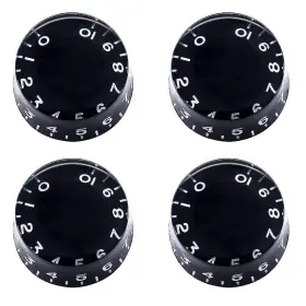 Knob-s3 Mxuteuk 4pcs Black Guitar Knobs Electric Bass Top Hat White Word