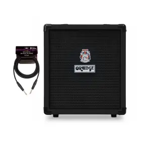 Crush-bass25-bk Orange Amps K1 Crush Bass 25 Combo Black Amplifier With 10ft Guitar Cable 2 Items