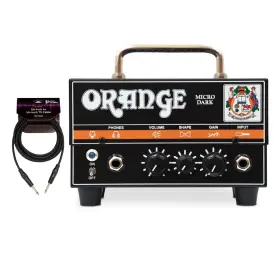 Orange Amps Micro-dark K3 Amplifiers Micro Dark Terror 20 Watt Tube Preamp Hybrid Amp Head Bundle