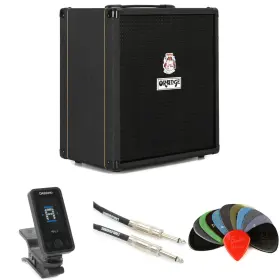Cb50blkbun Orange Crush Bass 50 1x12 Inch 50-watt Combo Amp Essentials Bundle - Black