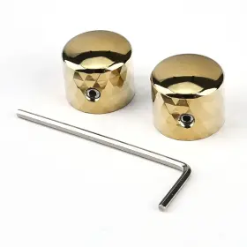 C-2008-gd-6.5-2 Ovsal 2pcs Aluminum Alloy Electric Bass Guitar Knobs 6.5mm-2 Pieces Gold