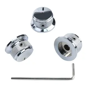 C-mgz-cr-3 Ovsal 3pcs Electric Bass Guitar Metal Knobs Flat-top 3 Piece Chrome