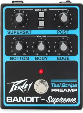 03621630 Peavey Bandit Supreme Teal Stripe Preamp Pedal