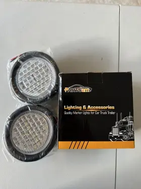 H1008-bk Penn-elcom 2 Round Led Stop Turn Tail Lights Trailer Truck Backup Reverse White