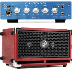 Bp200pjbredstk Phil Jones Bass Bp-200 200-watt Amplifier Head With Red 2 X 5-inch