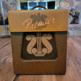 P110 Premier 110 Guitar Harp Amplifier Vintage 1950s All Tube Tan/brown Nice Shape