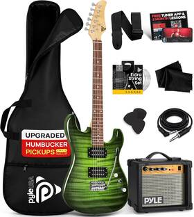 Pyle Pegkt99gr.x9 39 Inch Electric Guitar Kit With Amp - Green Open Box