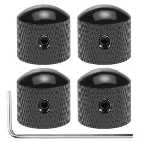 Qwork Dg35457 Guitar Speed Control Knobs Set Of 4 Metal Volume 0.7 Inches Black