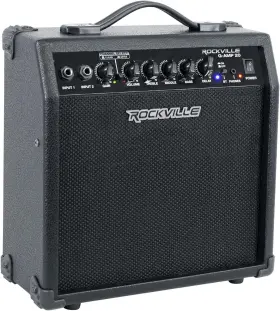 Rockville 313037523573 G-amp 20w Guitar Amplifier Combo Bluetooth Delay Dual Inputs Compa