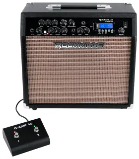 Gamp40 Rockville G-amp 40 Guitar Combo Amplifier Amp Bluetooth/mic In/usb/footswitch
