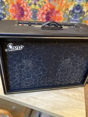 300r-12 Sano 1960s 250r Tube Guitar Amp Working Psychedelic Grill Cloth