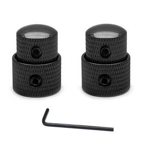 Saphue 949087 Guitar Dual Concentric Stacked Control Knobs Sets Metal With Black