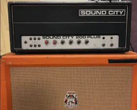 34613 Sound City Vintage 200 Plus Kt88 Tubes Partridge Guitar Amplifier Head Rare