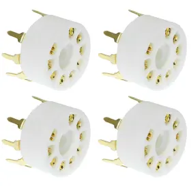 12ax7ecc8369226n11 Sqxbk 728456082929 4pcs B9a Ceramic 9 Pin Gold Pcb Tube Socket For