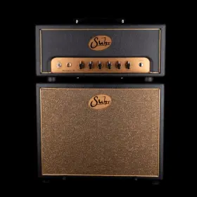 85suh002 Suhr Pre-owned Badger 18-watt Guitar Amp Head And Cabinet - Black With Gold Grille