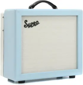 1614rttblc Supro Amulet 1 X 12-inch 15-watt Tube Combo Amp - Trinidad Blue And Cream