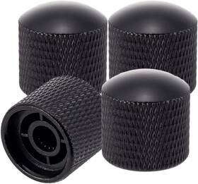 Swhmc 005017 4pcs Black Metal Guitar Control Knob Volume Tone Dome Knobs