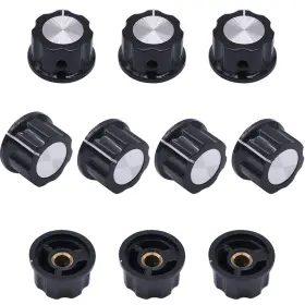 Taiss 673257216274 10pcs Potentiometer Knob Silver Tone Top Rotary Knobs A01-4mm