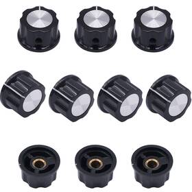 Taiss 673257216298 10pcs Potentiometer Knobs 6 Mm Dia. Shaft Silver Tone A02-6mm