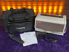 Spark40-0910-u Tgf Positive Grid Spark Pearl 40-watt 2x4 Inch Smart Guitar Amp And Traveler Bag