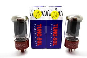 5881 Tung-sol 609722148733 Matched Pair Glass Chrome Or Nickel Tube 2-port Instrument Amplifi