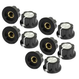 Uxcell A13041000ux0108 Silver Tone Top Rotary Knobs For 6 Mm Dia. #c-10pcs