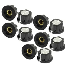 A13041000ux0108 Uxcell Silver Tone Top Rotary Knobs For 6 Mm Dia. #c-10pcs