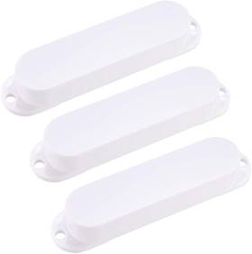 Uxcell A19080200ux0716 Sealed Single Coil Pickup Cover Set For St Guitar - No Holes White
